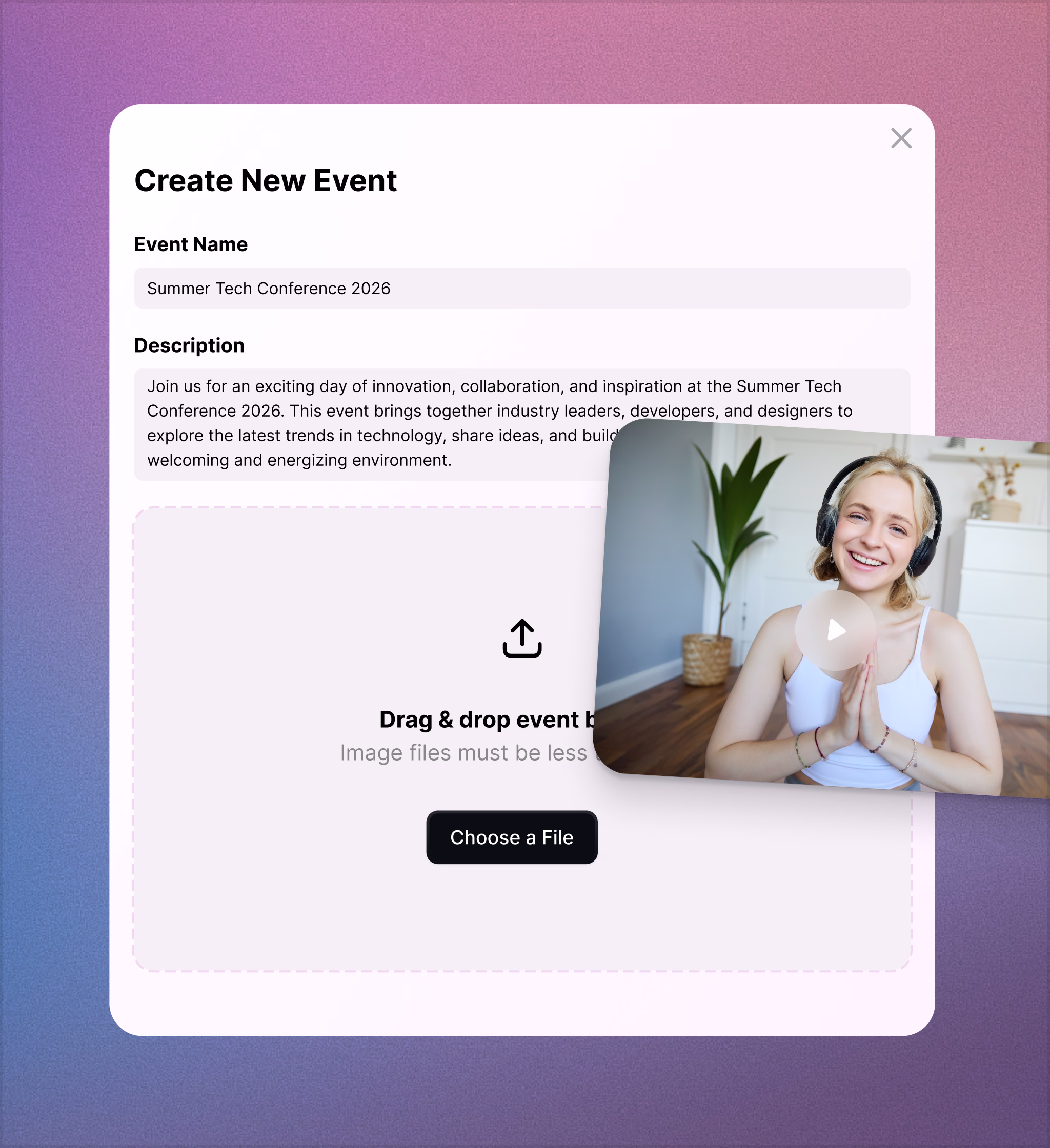 Heartbeat events calendar with upcoming live sessions and RSVPs